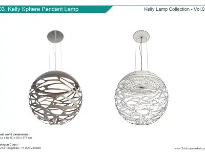 Kelly Metallic Lamps Collection Studio italia 3D model