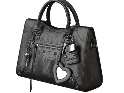 Balenciaga Le City Medium Bag Black Low-poly 3D model