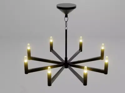 Black Metallic Chandelier 3D model