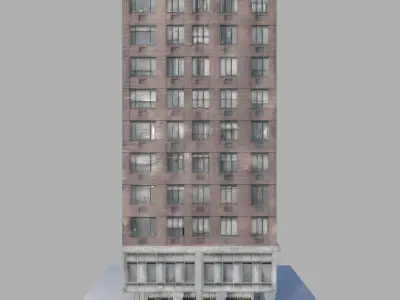 Building tall Low-poly 3D model