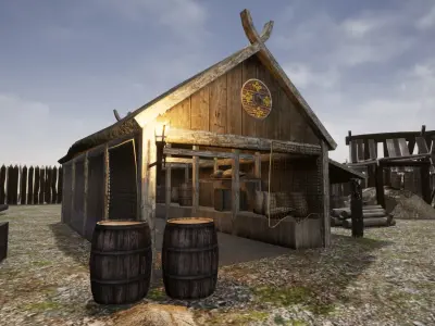Viking Village for Unreal Low-poly 3D model