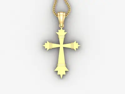 Light Gold 18K Cross Pendant 2CP100 3D print model