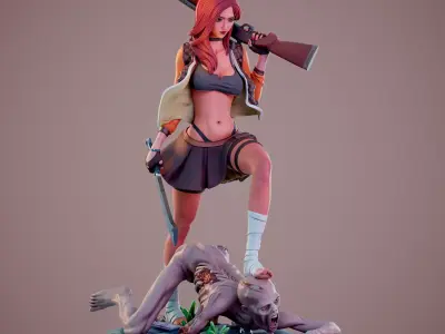 Zombie attack - C - Destruction 3D print model