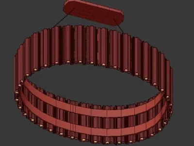 Brubeck circular pendant light made of metal rods 3D model