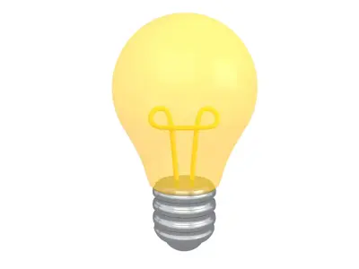 Light Bulb v1 008 Low-poly 3D model
