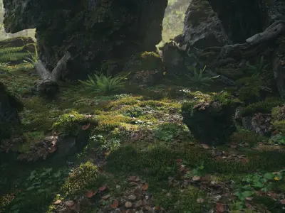  Moss Biome Ground Scatter - 3D AssetKit PBR 