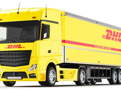  Three Detailed DHL Vehicles 