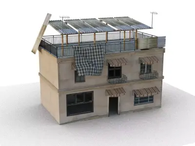 Arab Building Interior And Exterior Low-poly 3D model