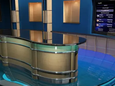 News Room - Talk show Set 3D model