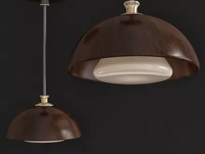 Loft wood pendant lamp 3d model Low-poly 3D model