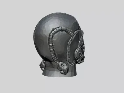 Robot head headdphone Stand Cyborg Headset Stand a400 3D print model