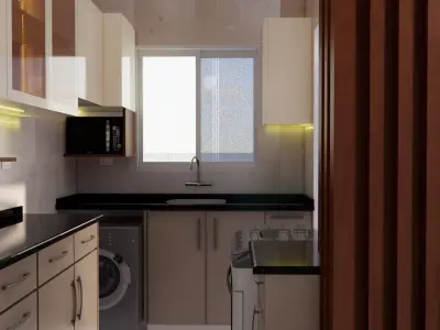 Modern Kitchen Sketchup-Enscape  Low-poly 3D model