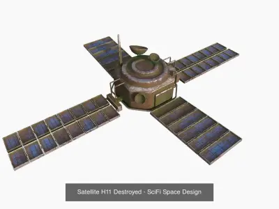 10 Destroyed Satellite Collection - SciFi Space Design 3D Model Pack