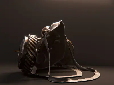 SCI-FI Steampunk Gear Mask Helmet 3D model