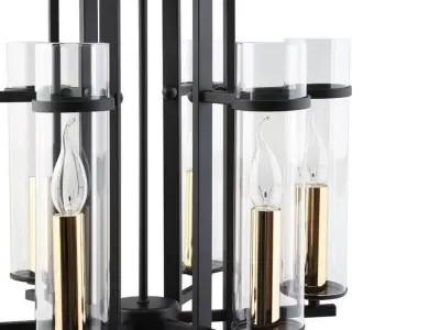 Chacon 6-Light Candle Style Wagon Wheel Chandelier 3D model