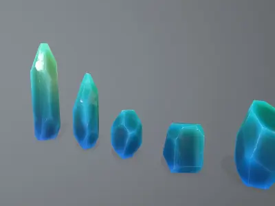 Crystal Set Low-poly 3D model