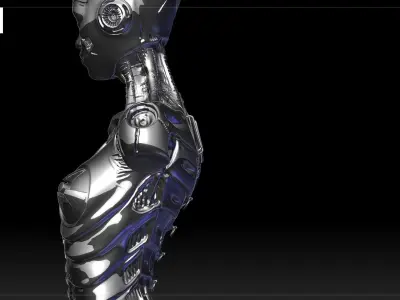 Synthetic Girl Low-poly 3D model