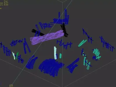 Field - riverside wood pile 3D model