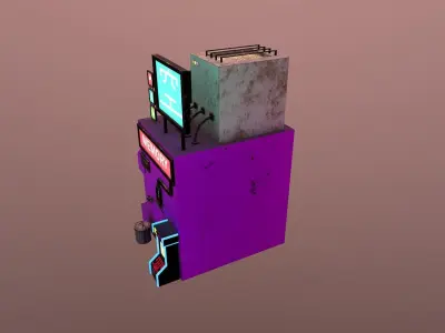 Cyberpunk City - Building 4 Low-poly 3D model