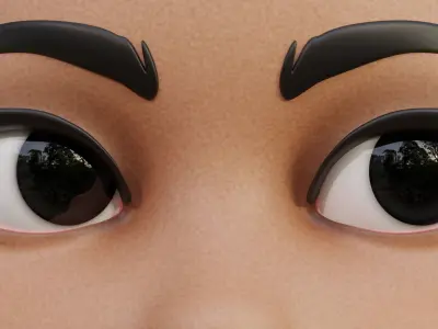 Black Disney-Style Cartoon Eyes Low-poly 3D model