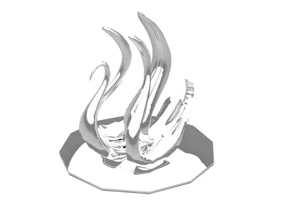 Swan sculpture milystatue Low-poly 3D model