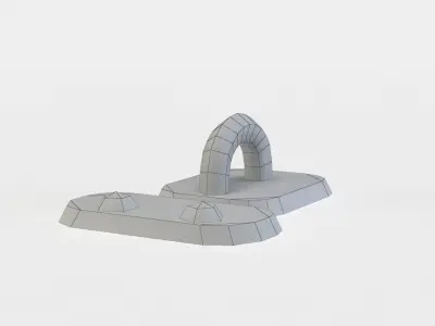 Lock base Low-poly 3D model