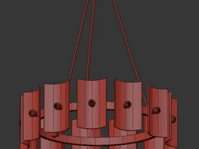 Sadless modern chandelier with brass and clear glass 3D model