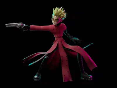 vash the stampede from trigun meterial and rigging 3D model