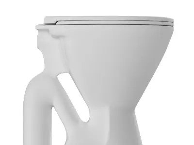 Floor Mount oval shape EWC toilet 3D model Modeled in 3ds max 3D model