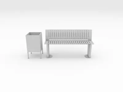 Bench Park 48 3D model