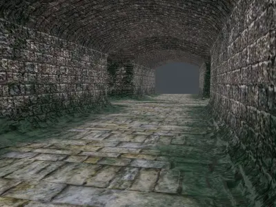 catacomb tunnel Low-poly 3D model