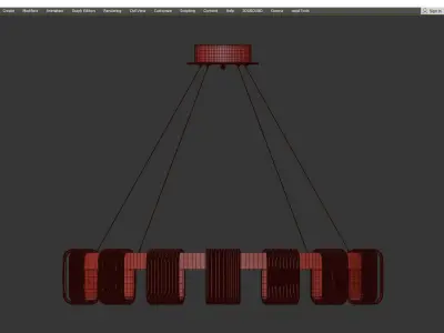 Saturno LED Chandelier Low-poly 3D model