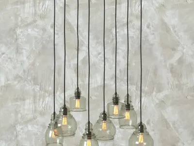 Paxton Glass 8-Light Pendant 3D model