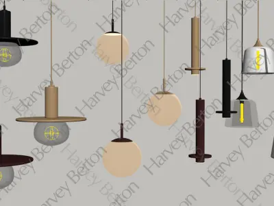 Elegant Contemporary Ceiling Lamp Model for 3ds Max 3D model
