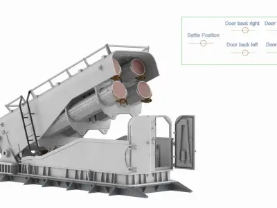  Heavy Weapon Launcher Open Light Gray Rigged 