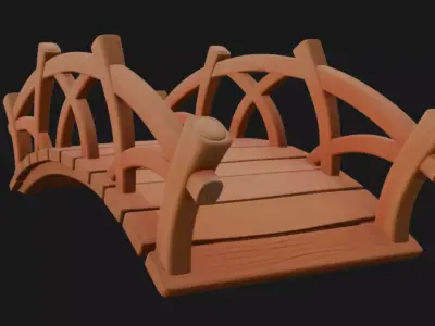 Wooden Bridge 3d Model 3D model