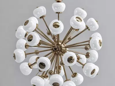 Italian Brass Glass Sputnik Chandelier 3D model