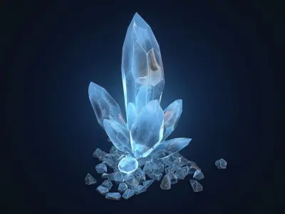 Crystal Rock  Low-poly 3D model