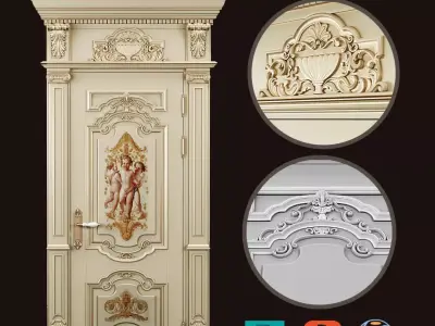 Door classic 3d model 3D model