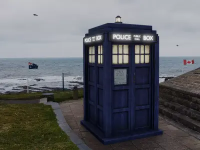 Tardis Exterior - Police Box Low-poly 3D model