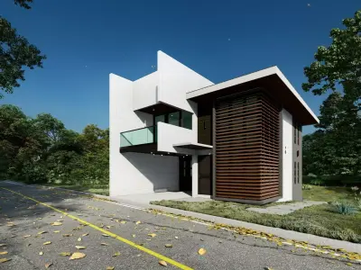 Two-storey Suburban House 3D model