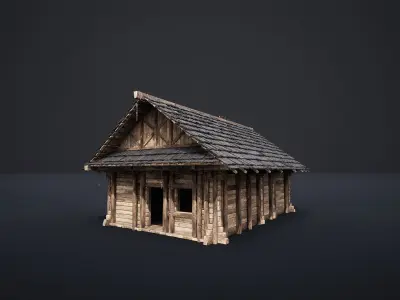 MEDIEVAL SLAVIC HOUSE COTTAGE CABIN HUT VILLAGE FARM AAA NEXTGEN Low-poly 3D model