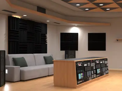 Recording Studio Interior with Equipment 