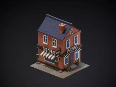 Post Office  Low-poly 3D model