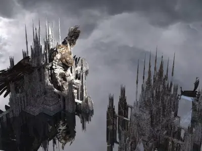 Fantasy Snow City Forbidden city Kit bash 3D model