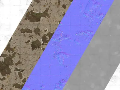 Floor Tile 003 PBR 4K - V4 - Rust Texture