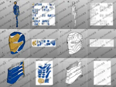 Iron Man Pepper Mark49 Rescue Armor - DIY Cosplay Pepakura Foam Low-poly 3D model