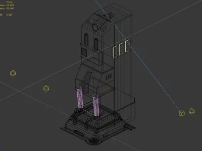 Sci Fi Building-Connection Wall 07 3D model