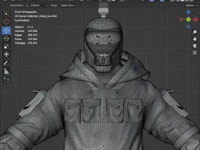 Cyberpunk Character - Cyber fashion Low-poly 3D model