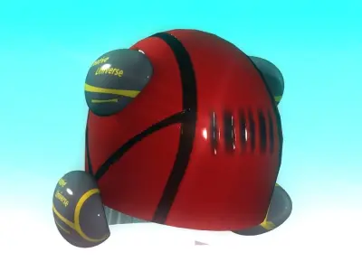 Sci-Fi 4 Protection Pads Helmet Low-poly 3D model